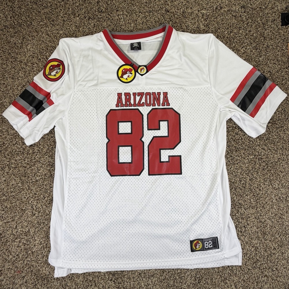 Buc-ee's Arizona Football Jersey 2XL XXL White NWT Beaver Adult Bucees Mascot